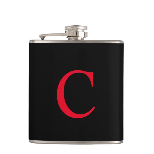 Monogram C op zwart Heupfles (Voorkant)