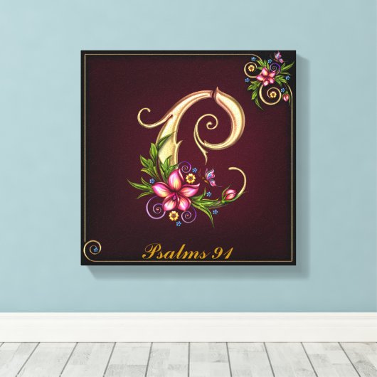 Monogram C Premium gewatteerd Canvas (gloss) Afdruk (Insitu (Houten vloer))