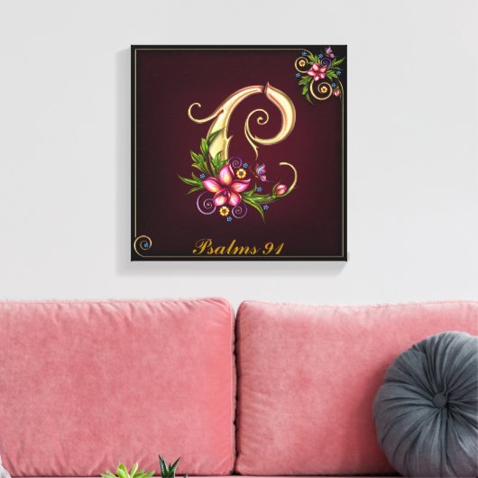 Monogram C Premium gewatteerd Canvas (gloss) Afdruk (Insitu (Woonkamer))