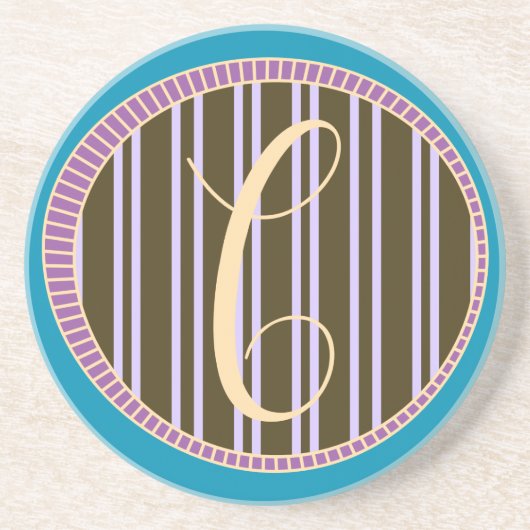 Monogram C Sandstone Onderzetter (Voorkant)