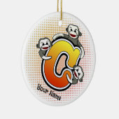 Monogram C Sock Monkey Keramisch Ornament (Rechts)