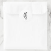 Monogram "C" sticker Oude Engelse stijl_Zwarte tek (Tas)