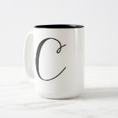 Monogram-C Tweekleurige Koffiemok (Voorkant links)
