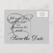 Monogram C Voornamen Sla de datumkaarten op Aankondigingskaart (Achterkant)