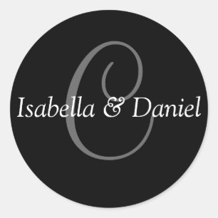 Monogram C Wedding Seal Sticker