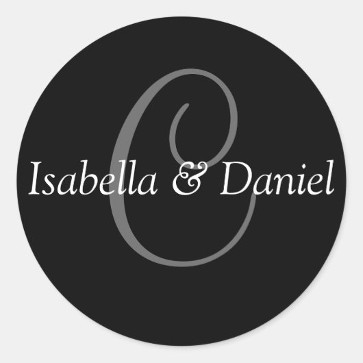 Monogram C Wedding Seal Sticker (Voorkant)