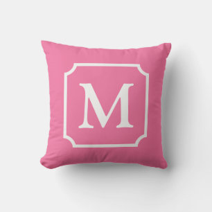 Monogram Cabana, warm roze en wit, in de Lijst gep Buitenkussen