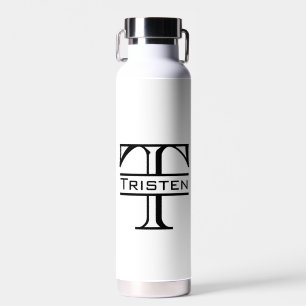 Monogram Cadeau Klassieke Initialen  Waterfles