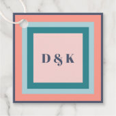 Monogram Cadeaublaadjes, Initialen met Strandkleur Bedankjes Labels (Voorkant)
