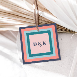 Monogram Cadeaublaadjes, Initialen met Strandkleur Bedankjes Labels
