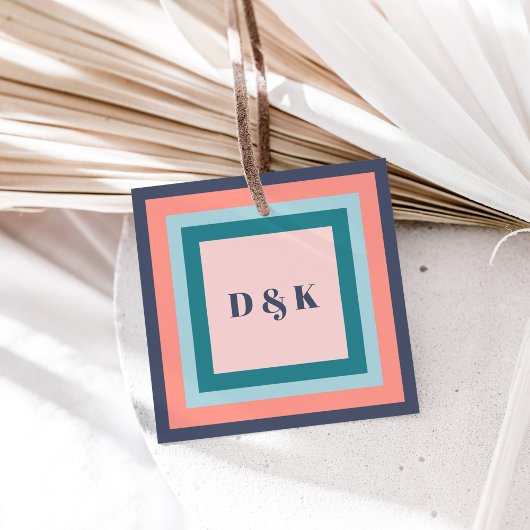 Monogram Cadeaublaadjes, Initialen met Strandkleur Bedankjes Labels