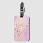 Monogram-cadeaus voor meisjes die van roze goud ho bagagelabel (Voorkant (verticaal))