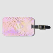 Monogram-cadeaus voor meisjes die van roze goud ho bagagelabel (Voorkant (horizontaal))