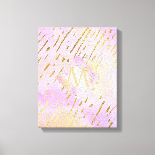 Monogram cadeaus voor meisjes die van roze goud ho canvas afdruk (Voorkant)