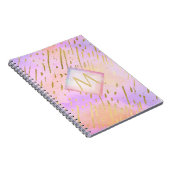 Monogram-cadeaus voor meisjes die van roze goud ho notitieboek (Rechterzijde)