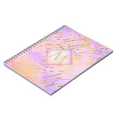 Monogram-cadeaus voor meisjes die van roze goud ho notitieboek (Linkerzijde)