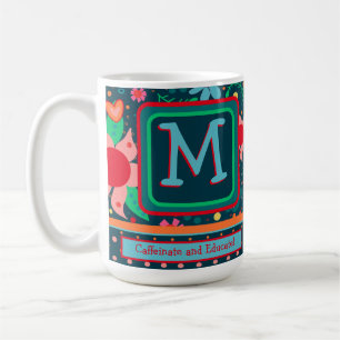 Monogram Cafeïnezuur & Educate Docent Initiaal Koffiemok
