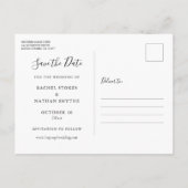 Monogram Calendar Gold Heart slaat de datum op Aankondigingskaart (Achterkant)