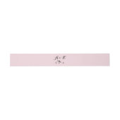 Monogram Calligrafie Bloem Ornament Roze Uitnodigingen Wikkel (Vlak)