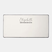 Monogram Calligrafie Elegant Beige Bureaumat (Voorkant)