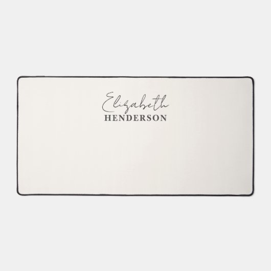 Monogram Calligrafie Elegant Beige Bureaumat (Voorkant)