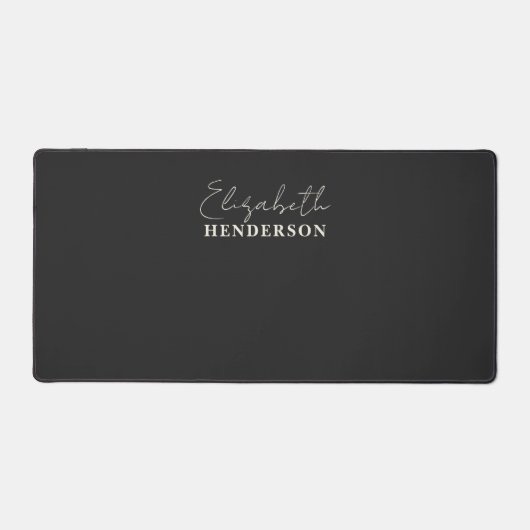 Monogram Calligrafie Girly Zwart Bureaumat (Voorkant)