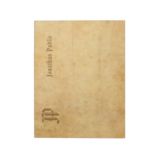  Monogram Calligrafie Naam Classic Sjabloon Notitieblok (Linkerzijde)