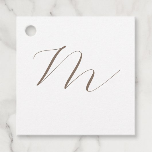 Monogram Calligrafie Uniek Plain Modern Bedankjes Labels (Voorkant)