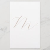 Monogram Calligrafie Uniek Plain Modern Briefpapier (Voorkant)