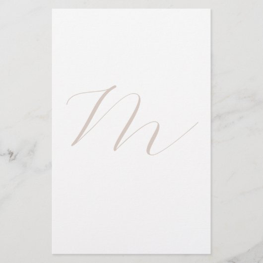 Monogram Calligrafie Uniek Plain Modern Briefpapier (Voorkant)