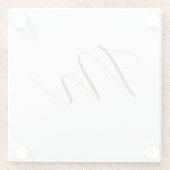 Monogram Calligrafie Uniek Plain Modern Glazen Onderzetter (Achterkant)