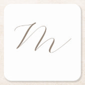 Monogram Calligrafie Uniek Plain Modern Kartonnen Onderzetters (Voorkant)