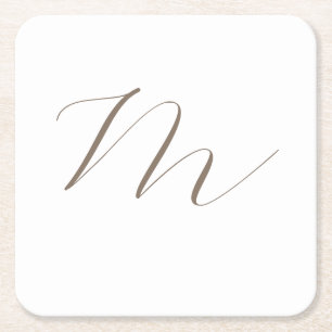 Monogram Calligrafie Uniek Plain Modern Kartonnen Onderzetters