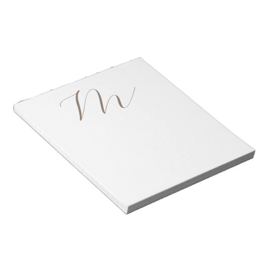 Monogram Calligrafie Uniek Plain Modern Notitieblok (Schuin)