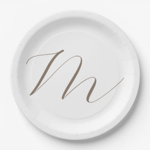Monogram Calligrafie Uniek Plain Modern Papieren Bordje