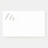 Monogram Calligrafie Uniek Plain Modern Post-it® Notes (Voorkant)