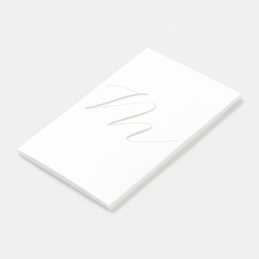 Monogram Calligrafie Uniek Plain Modern Post-it® Notes (Schuin)