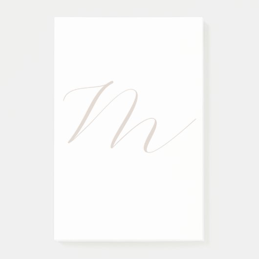 Monogram Calligrafie Uniek Plain Modern Post-it® Notes (Voorkant)
