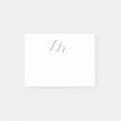 Monogram Calligrafie Uniek Plain Modern Post-it® Notes (Voorkant)