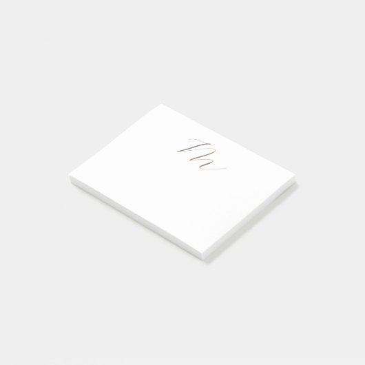 Monogram Calligrafie Uniek Plain Modern Post-it® Notes (Schuin)