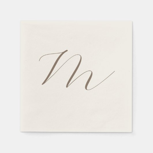 Monogram Calligrafie Uniek Plain Modern Servet (Voorkant)