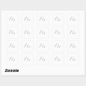 Monogram Calligrafie Uniek Plain Modern Vierkante Sticker (Vel)
