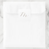 Monogram Calligrafie Uniek Plain Modern Vierkante Sticker (Tas)