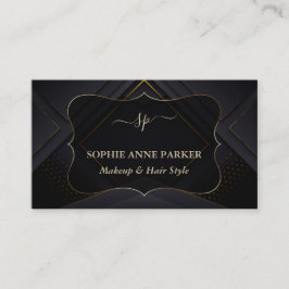 Monogram Calligraphy Gold Professional Makeup Visitekaartje