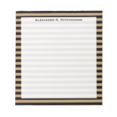 Monogram Camel Brown en Black Stripe Notitieblok (Voorkant)