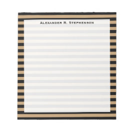 Monogram Camel Brown en Black Stripe Notitieblok
