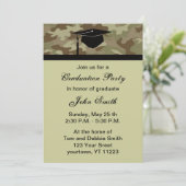Monogram Camouflage Graduation Party Uitnodiging (Staand voorkant)