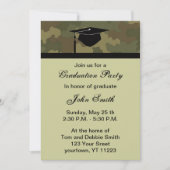Monogram Camouflage Graduation Party Uitnodiging (Voorkant)