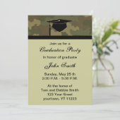 Monogram Camouflage Graduation Party Uitnodiging (Staand voorkant)