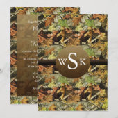 Monogram Camouflage Wedding Kaart (Voorkant / Achterkant)